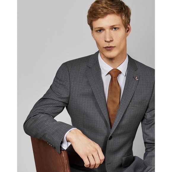 NWT TED BAKER 100% Wool Charcoal Plaid Check Blazer Performance Jacket 36R - Picture 10 of 13